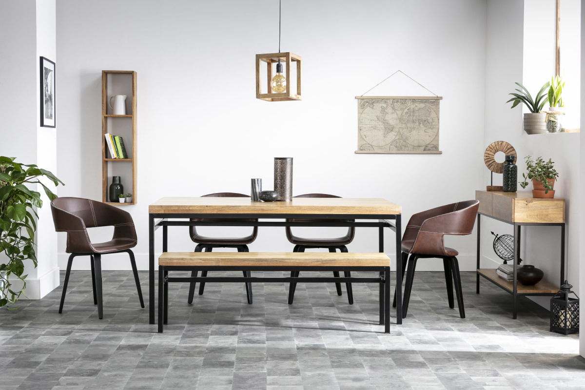 Sillas modernas marr�n claro patas madera (lote de 2) SLAM