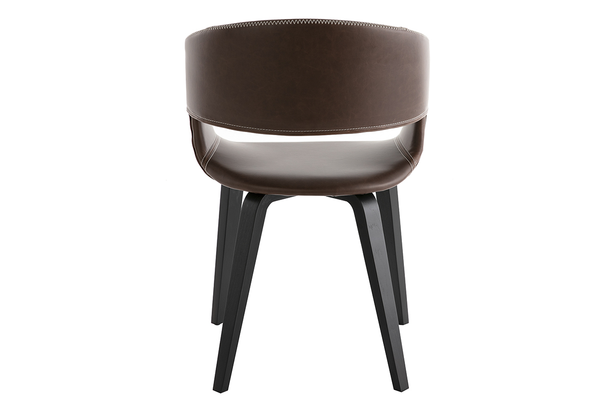 Sillas modernas marr�n claro patas madera (lote de 2) SLAM