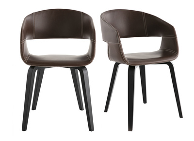 Sillas modernas marr&oacute;n claro patas madera (lote de 2) SLAM