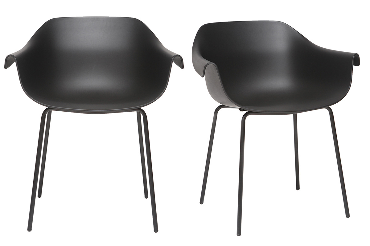Sillas modernas negras (lote de 2) COUTURE