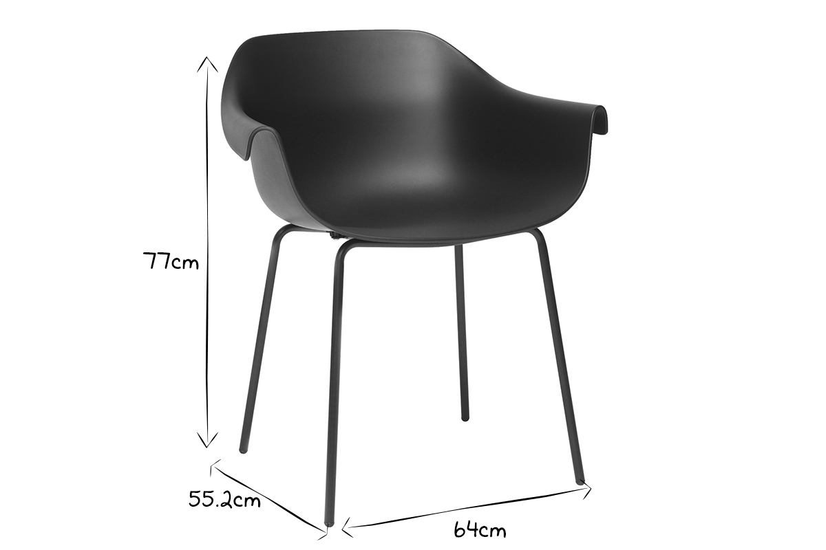 Sillas modernas negras (lote de 2) COUTURE