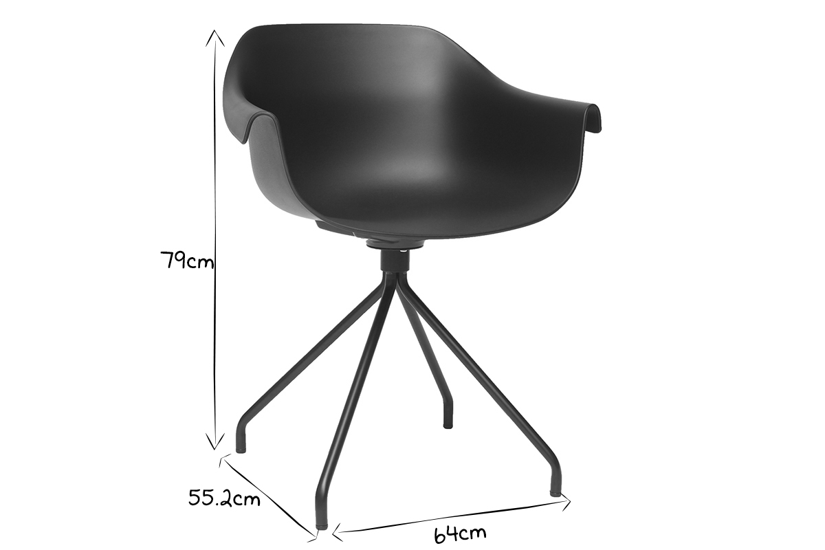 Sillas modernas negras (lote de 2) COUTURE