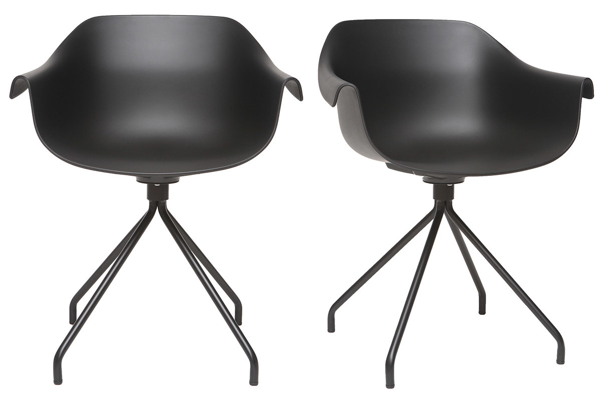 Sillas modernas negras (lote de 2) COUTURE
