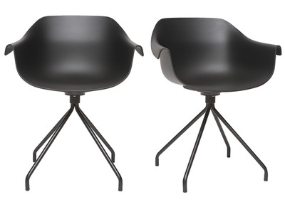 Sillas modernas negras (lote de 2) COUTURE