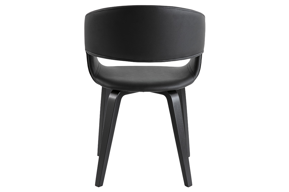 Sillas modernas negras patas madera (lote de 2) SLAM