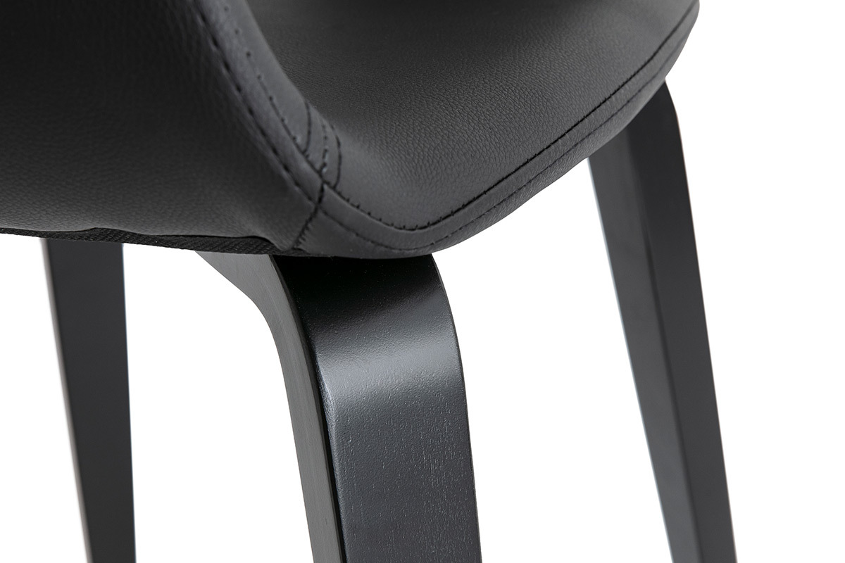Sillas modernas negras patas madera (lote de 2) SLAM
