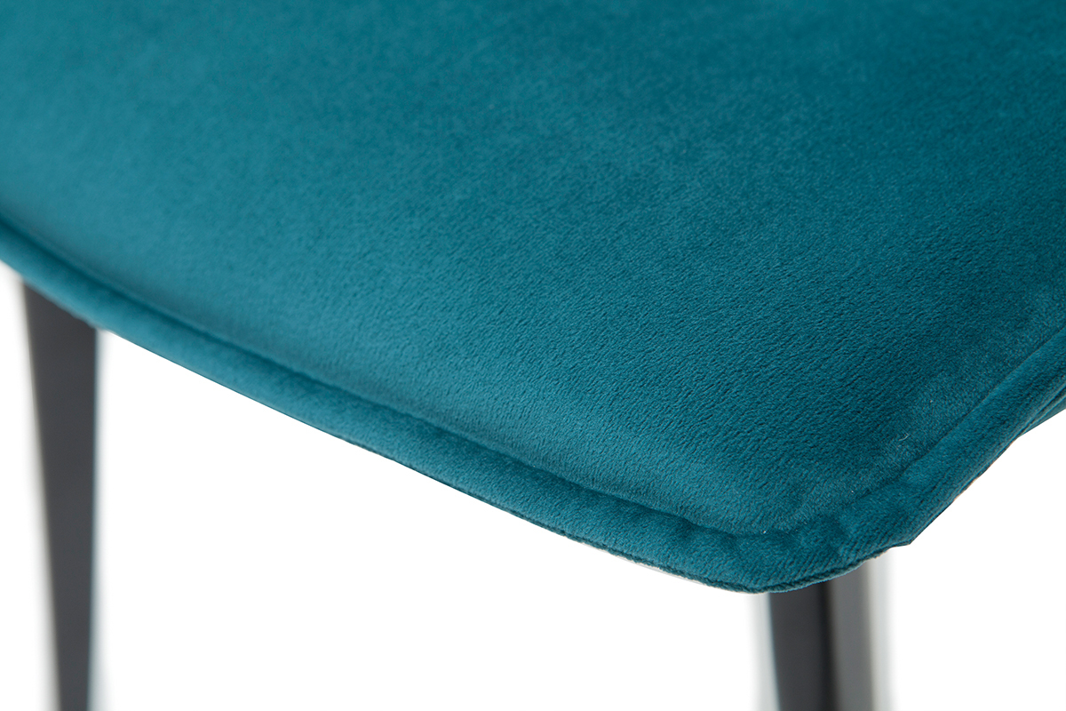 Sillas modernas tejido efecto terciopelo azul petrleo (lote de 2) PARKER