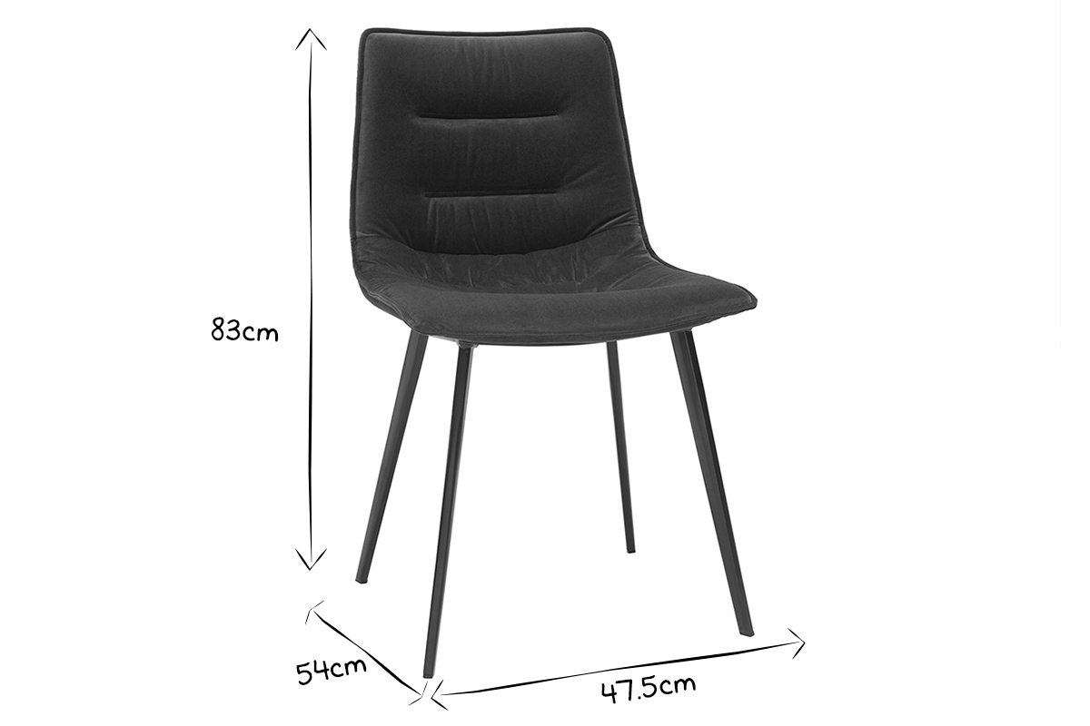 Sillas modernas tejido efecto terciopelo azul petrleo (lote de 2) PARKER