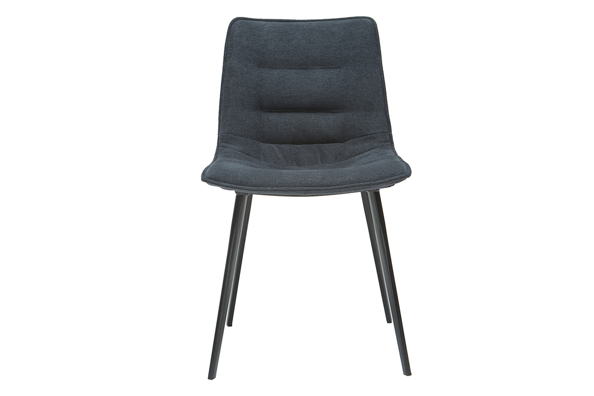 Sillas modernas tejido efecto terciopelo gris oscuro (lote de 2) PARKER