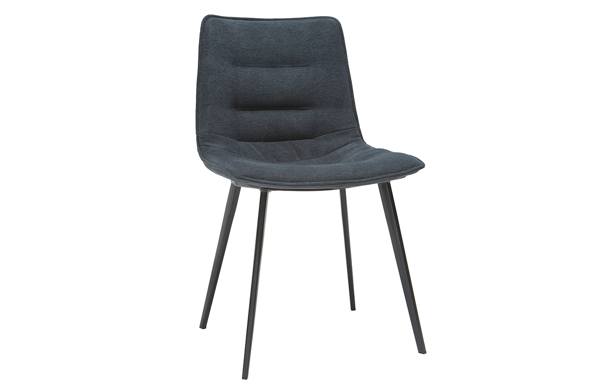 Sillas modernas tejido efecto terciopelo gris oscuro (lote de 2) PARKER