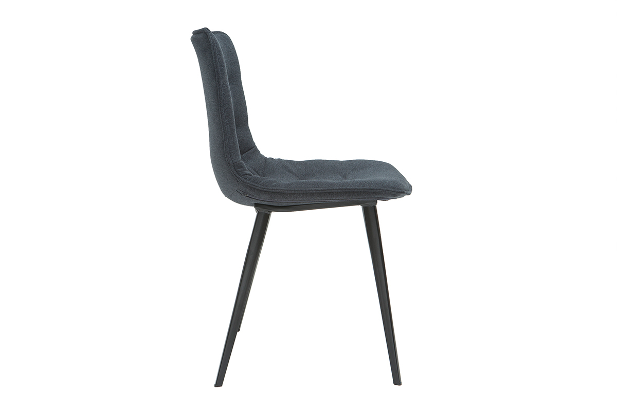 Sillas modernas tejido efecto terciopelo gris oscuro (lote de 2) PARKER