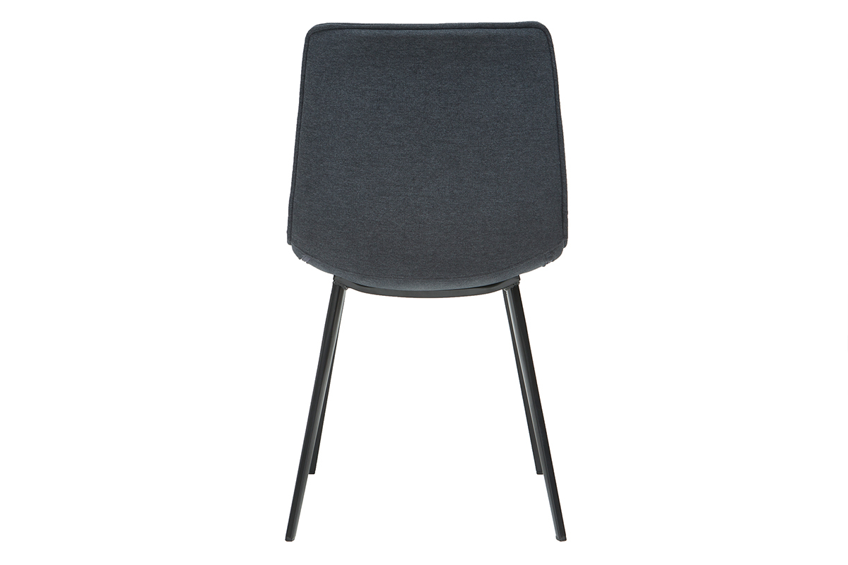 Sillas modernas tejido efecto terciopelo gris oscuro (lote de 2) PARKER