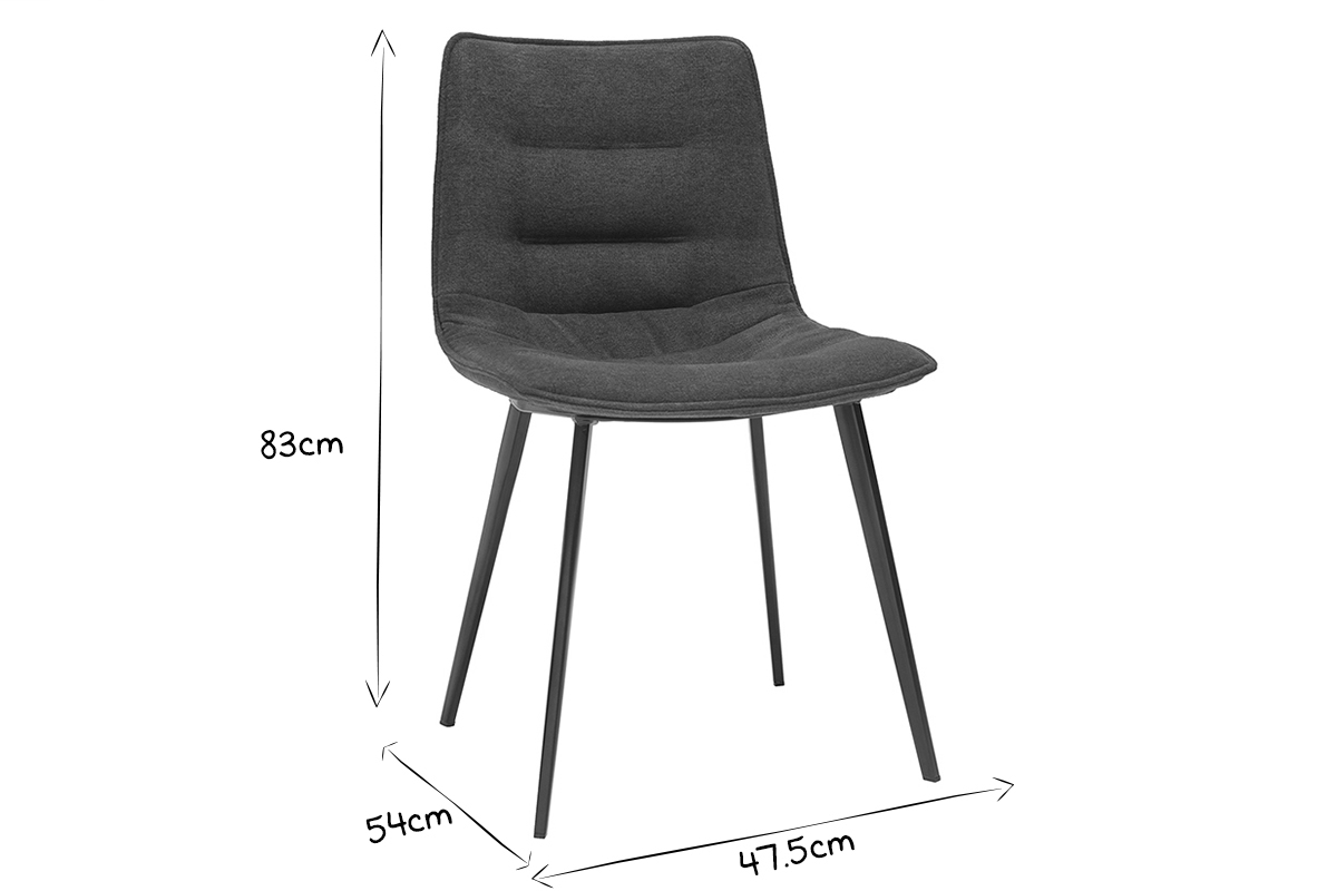 Sillas modernas tejido efecto terciopelo gris oscuro (lote de 2) PARKER