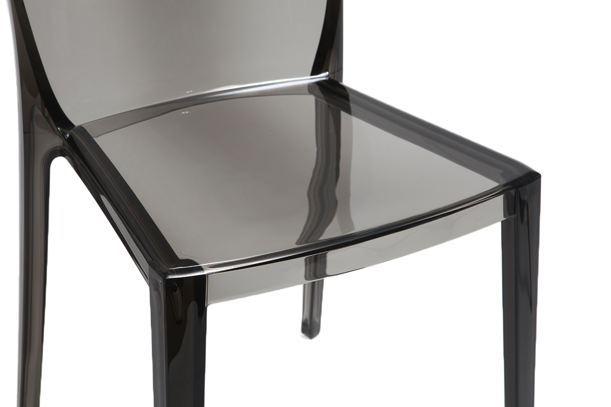 Sillas modernas transparentes ahumado lote de 2 ISLAND