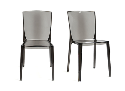 Sillas modernas transparentes ahumado lote de 2 ISLAND