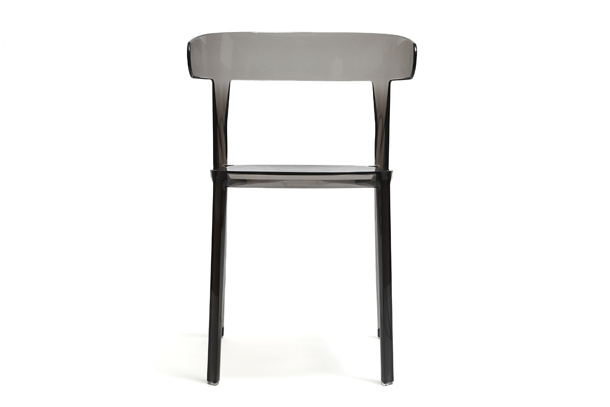 Sillas modernas transparentes ahumado lote de 2 PARADISE