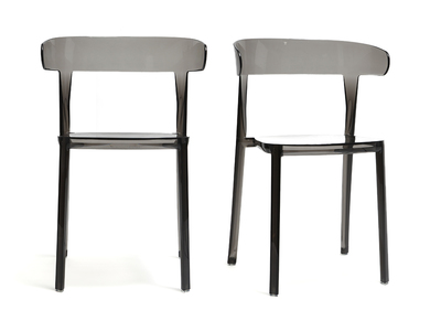 Sillas modernas transparentes ahumado lote de 2 PARADISE