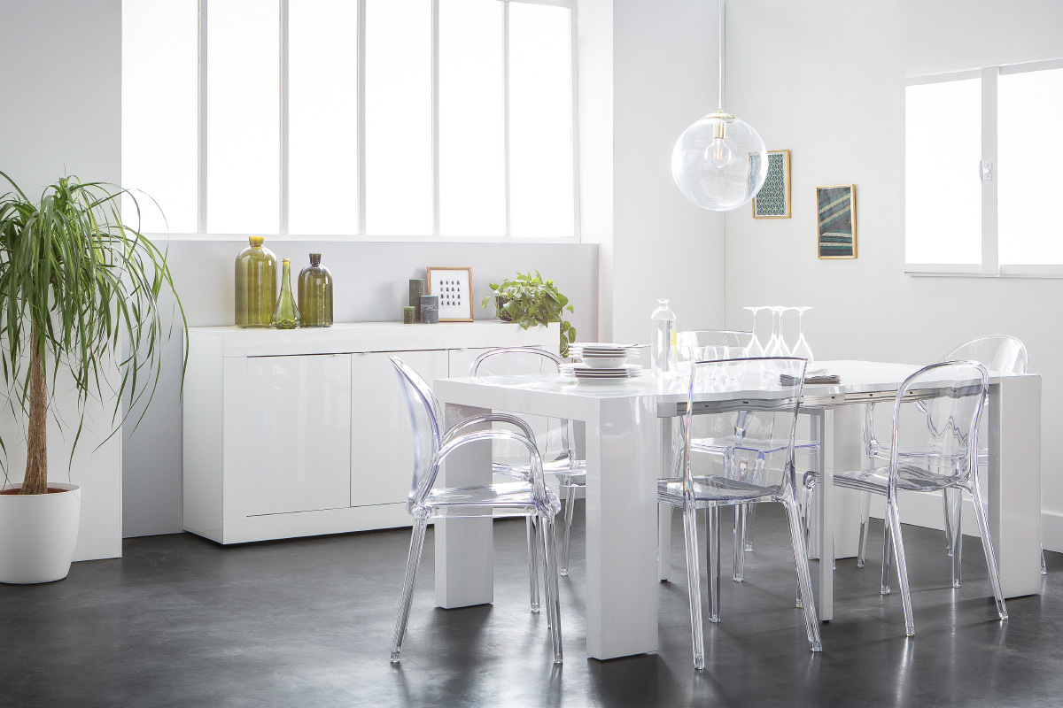 Sillas modernas transparentes lote de 2 ISLAND