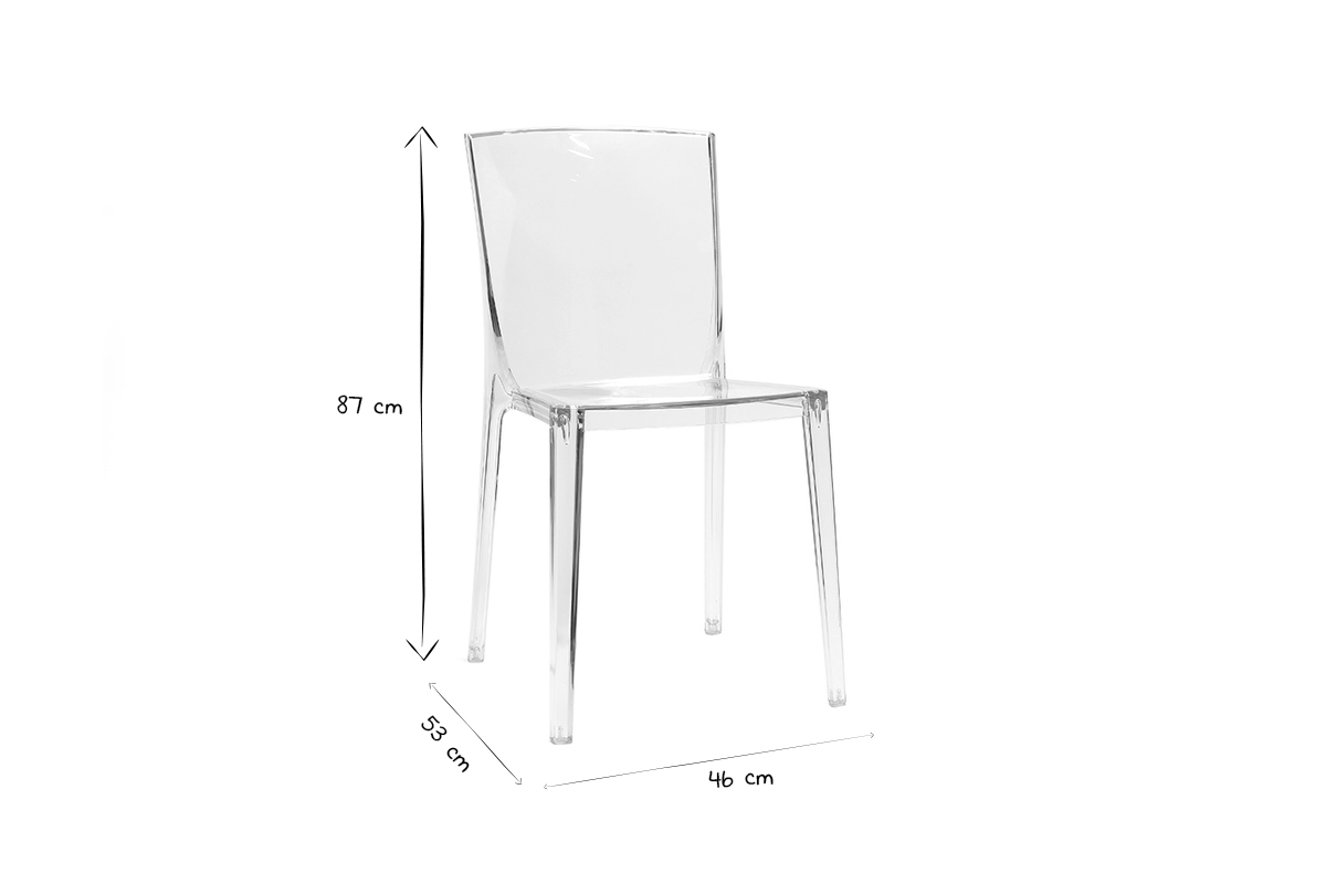 Sillas modernas transparentes lote de 2 ISLAND
