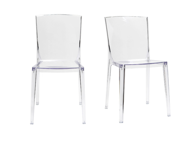 Sillas modernas transparentes lote de 2 ISLAND - Sillas modernas transparentes lote de 2 ISLAND