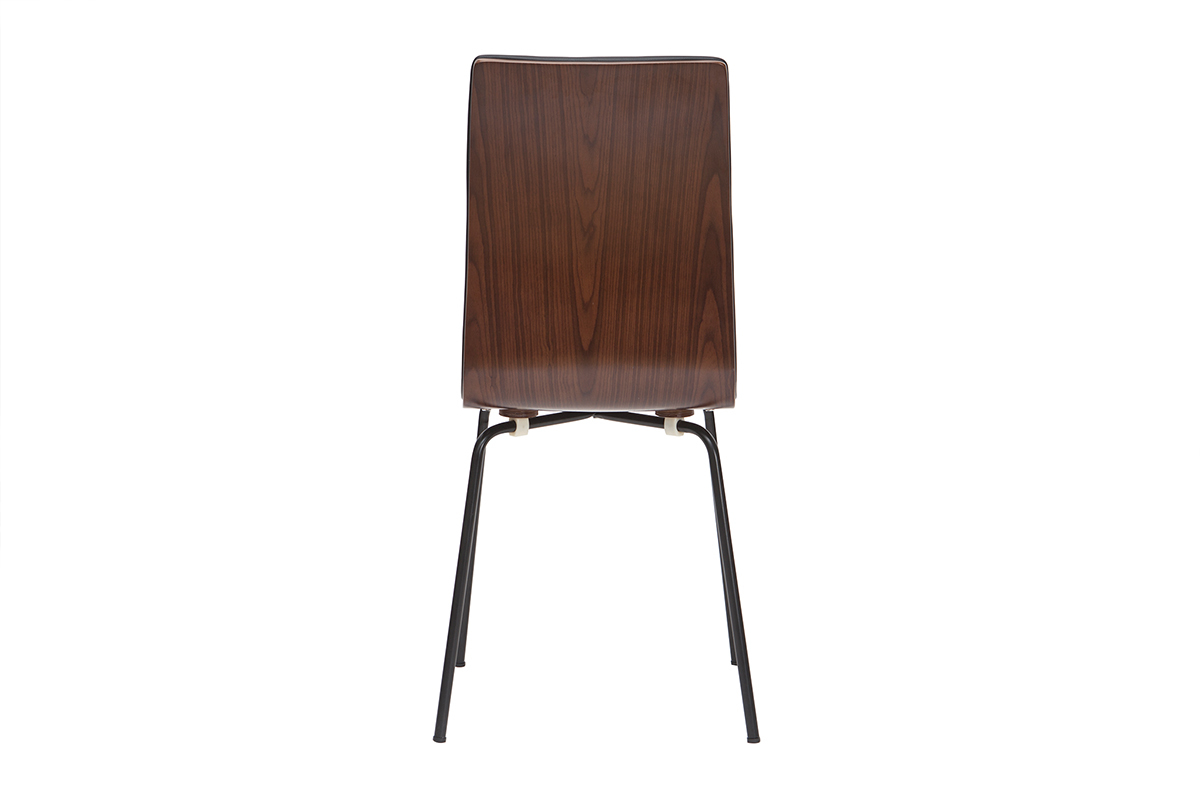 Sillas negro y madera oscura con patas metal (lote de 2) DELICACY