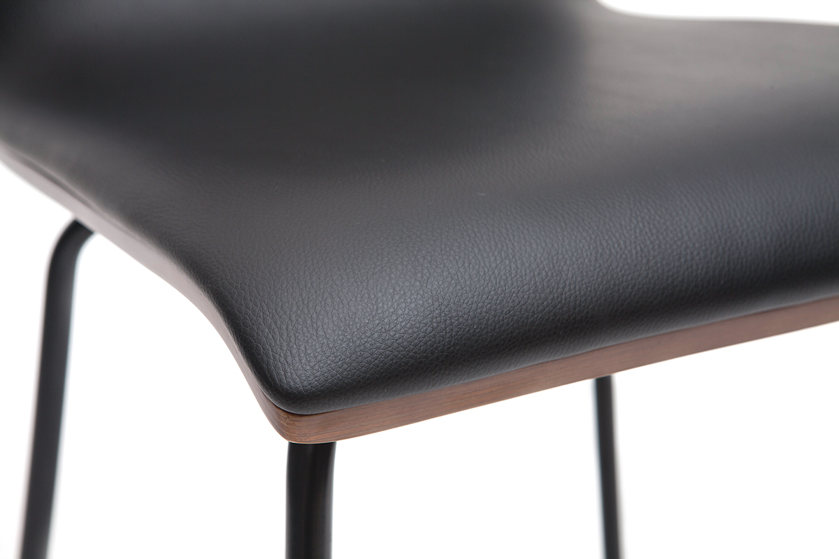 Sillas negro y madera oscura con patas metal (lote de 2) DELICACY