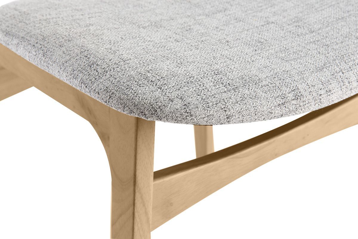 Sillas nrdicas en madera clara y tejido gris (lote de 2) ELTON