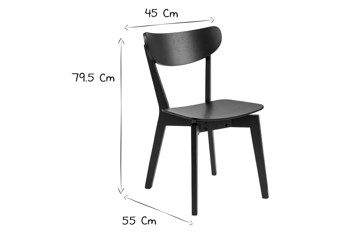 Sillas nrdicas madera negra (lote de 2) BAKI