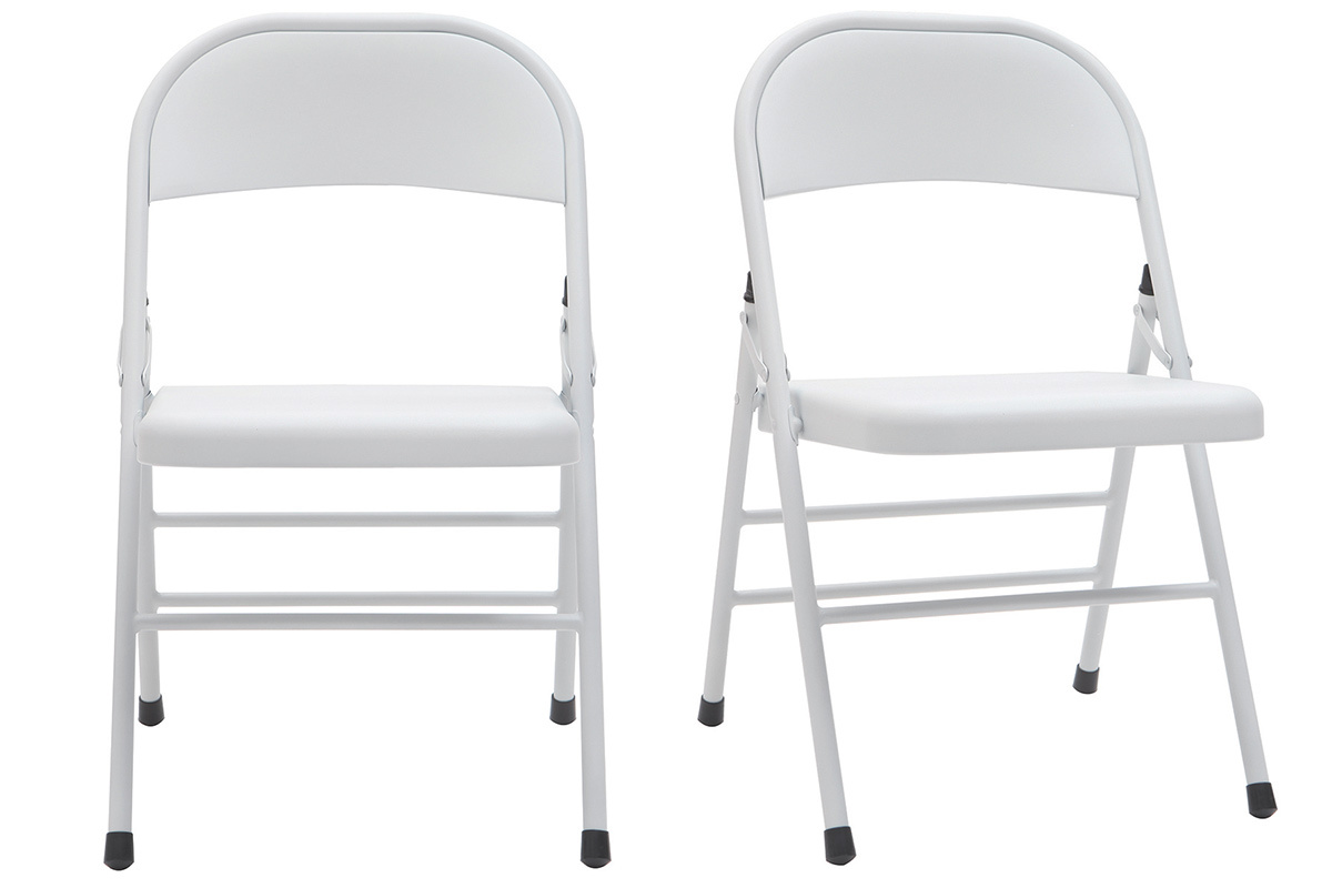 Sillas plegables blancas (lote de 2) ALI