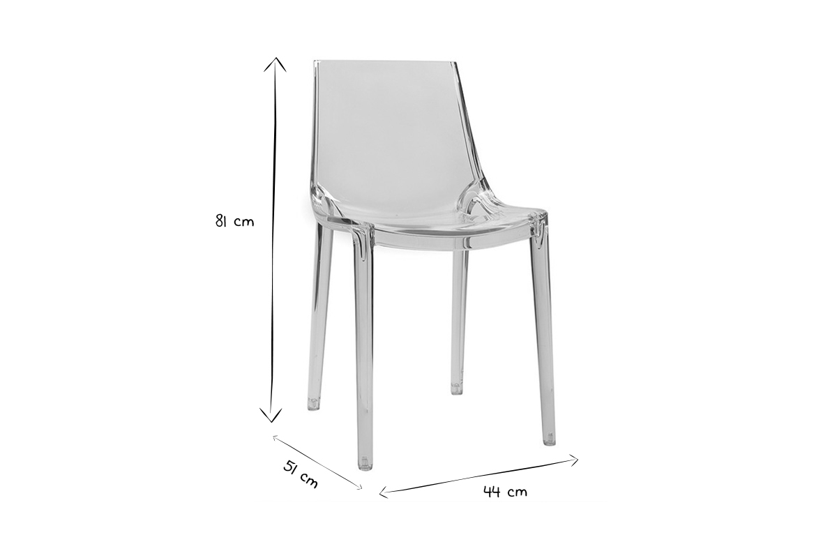 Sillas transparentes diseo lote de 2 YZEL