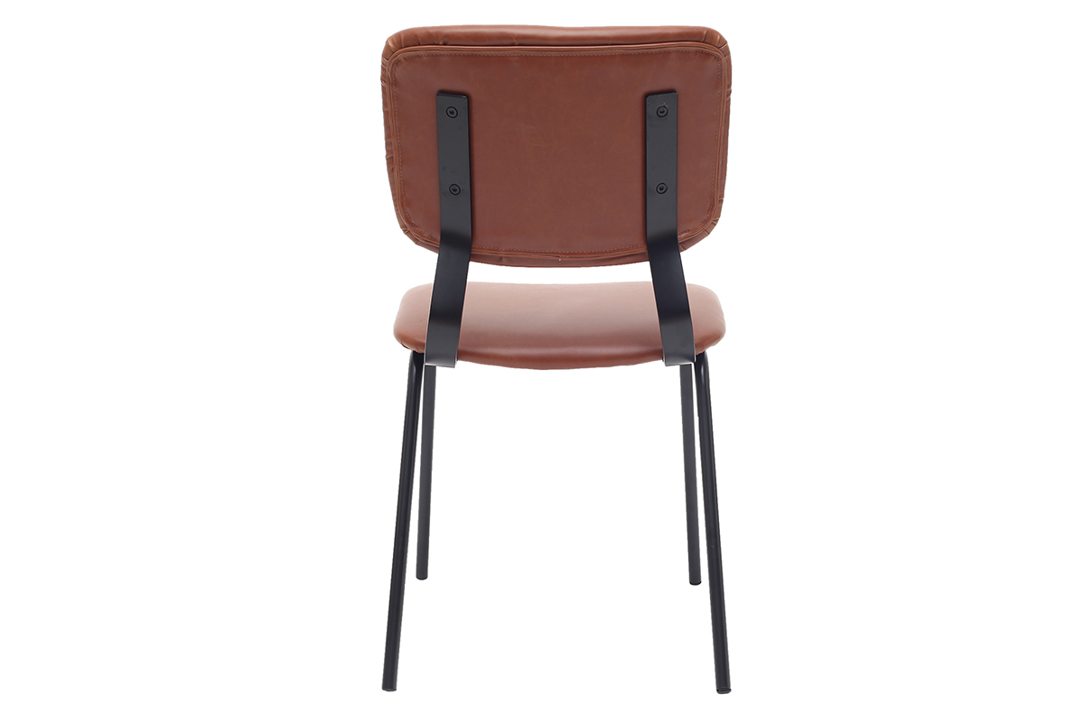 sillas vintage marrn claro con patas en metal (lote de 2) LAB