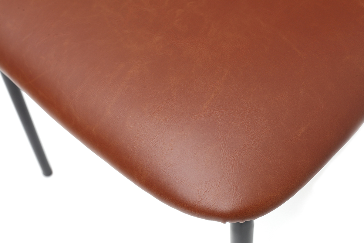 sillas vintage marrn claro con patas en metal (lote de 2) LAB