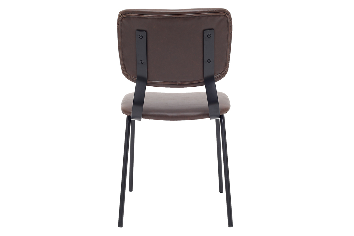 sillas vintage marrn oscuro con patas en metal (lote de 2) LAB