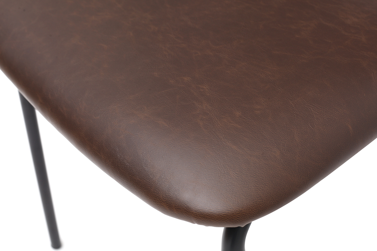 sillas vintage marrn oscuro con patas en metal (lote de 2) LAB