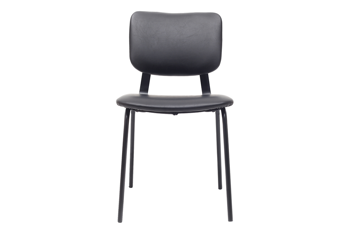 sillas vintage negras con patas en metal (lote de 2) LAB
