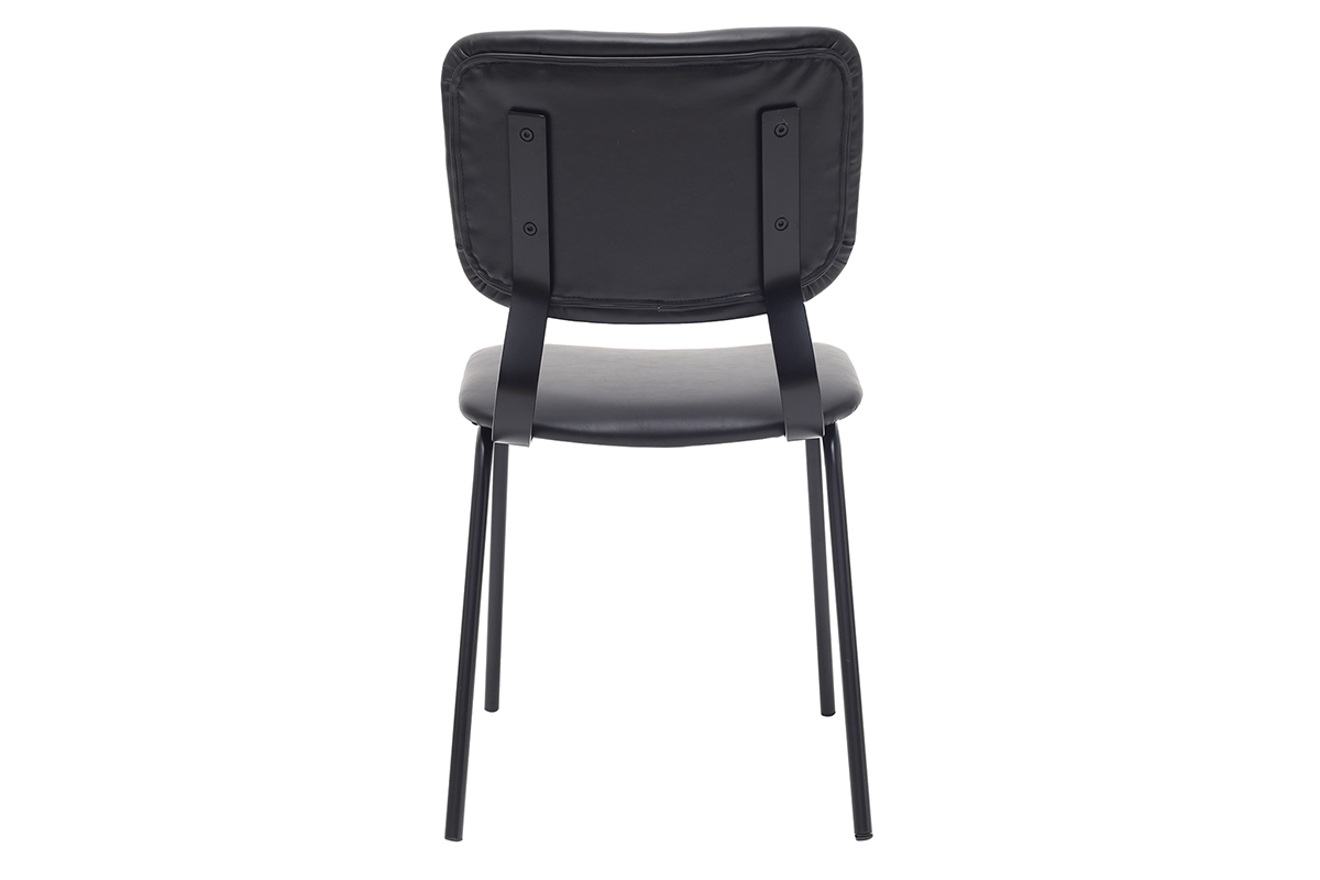 sillas vintage negras con patas en metal (lote de 2) LAB