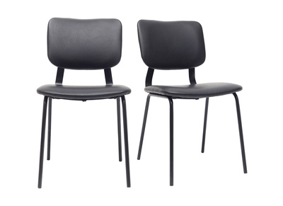 sillas vintage negras con patas en metal (lote de 2) LAB