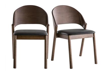 Sillas vintage nogal y negro (lote de 2) AVALON