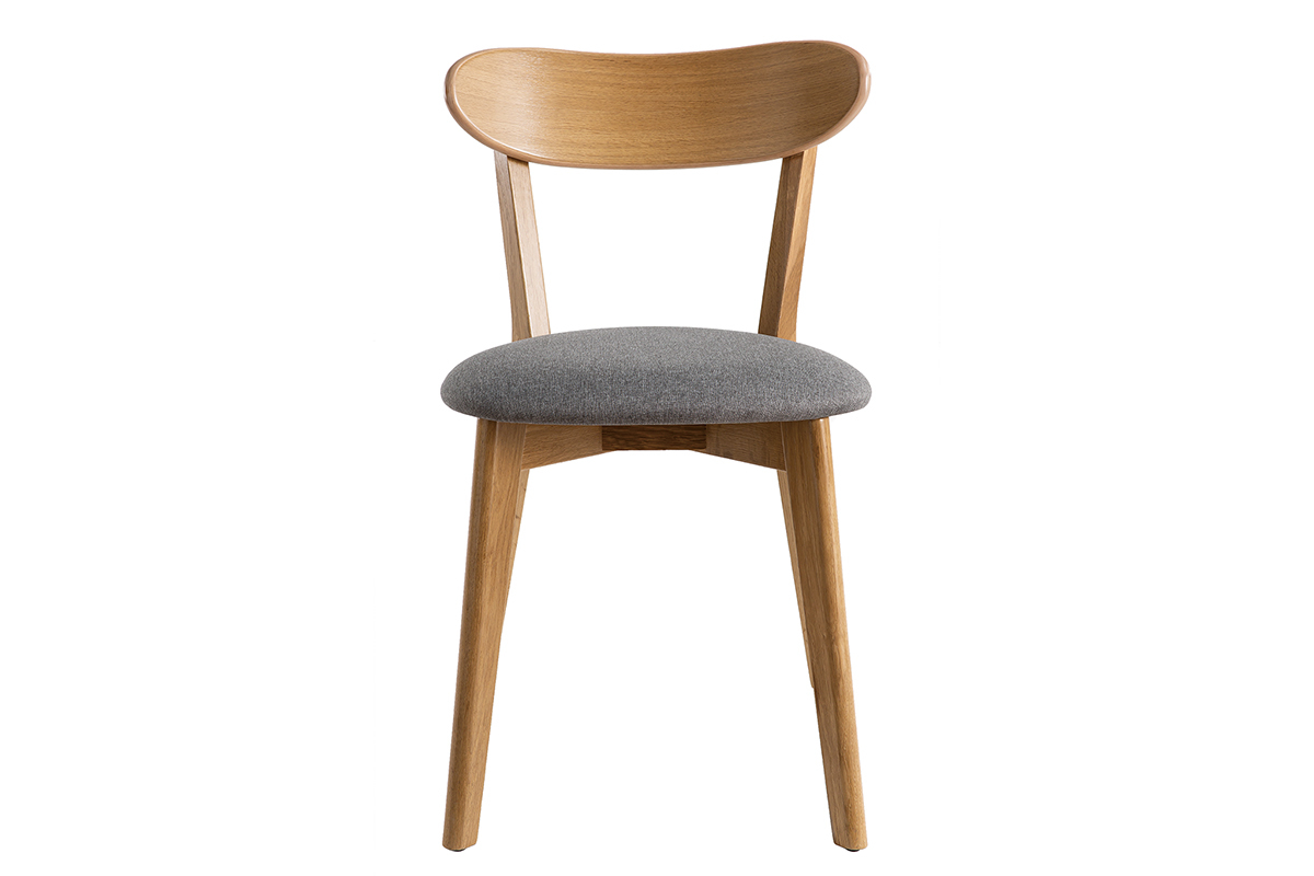 Sillas vintage roble y asiento gris (lote de 2) DOVE