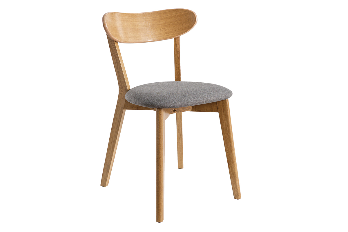 Sillas vintage roble y asiento gris (lote de 2) DOVE