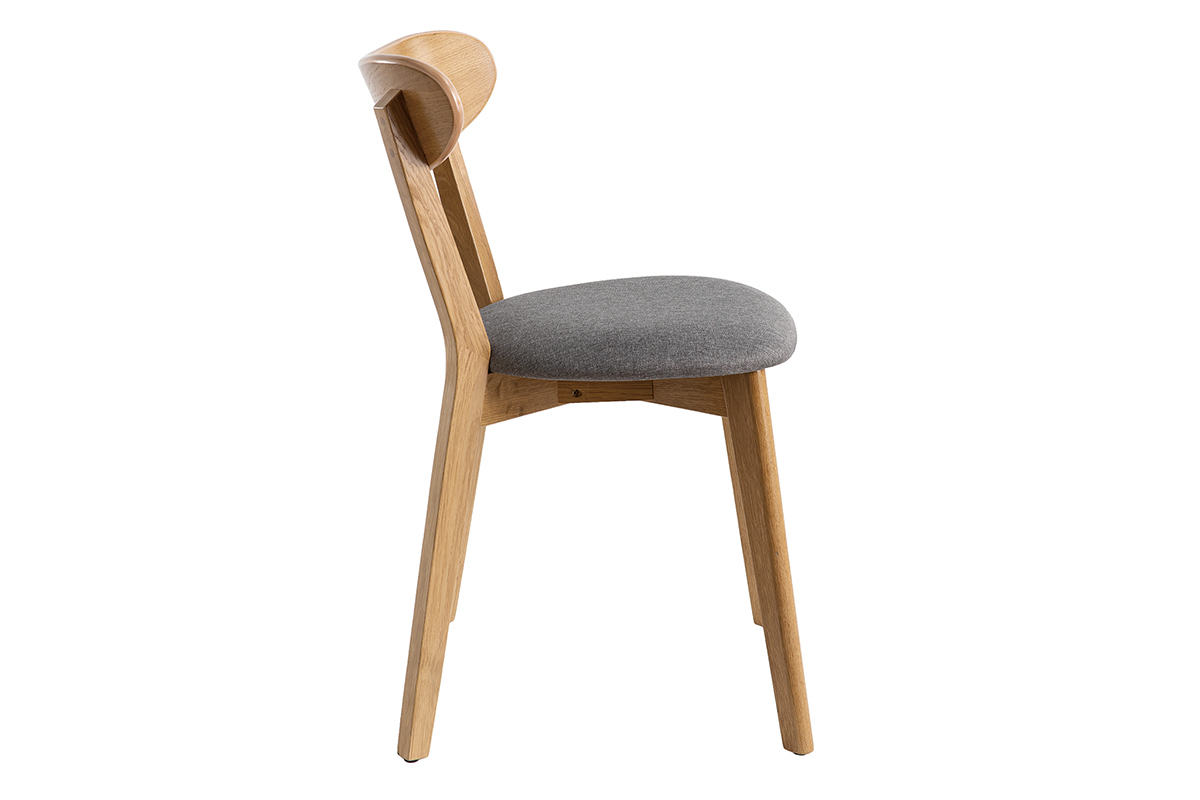 Sillas vintage roble y asiento gris (lote de 2) DOVE