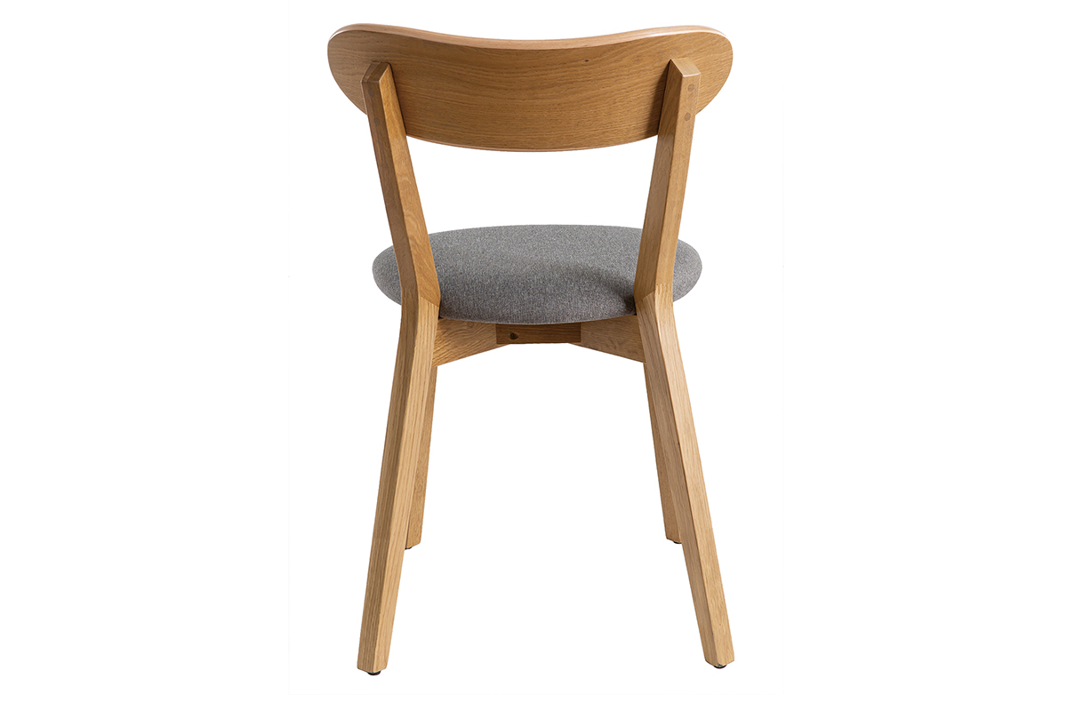 Sillas vintage roble y asiento gris (lote de 2) DOVE
