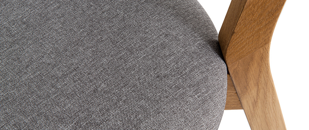 Sillas vintage roble y asiento gris (lote de 2) DOVE