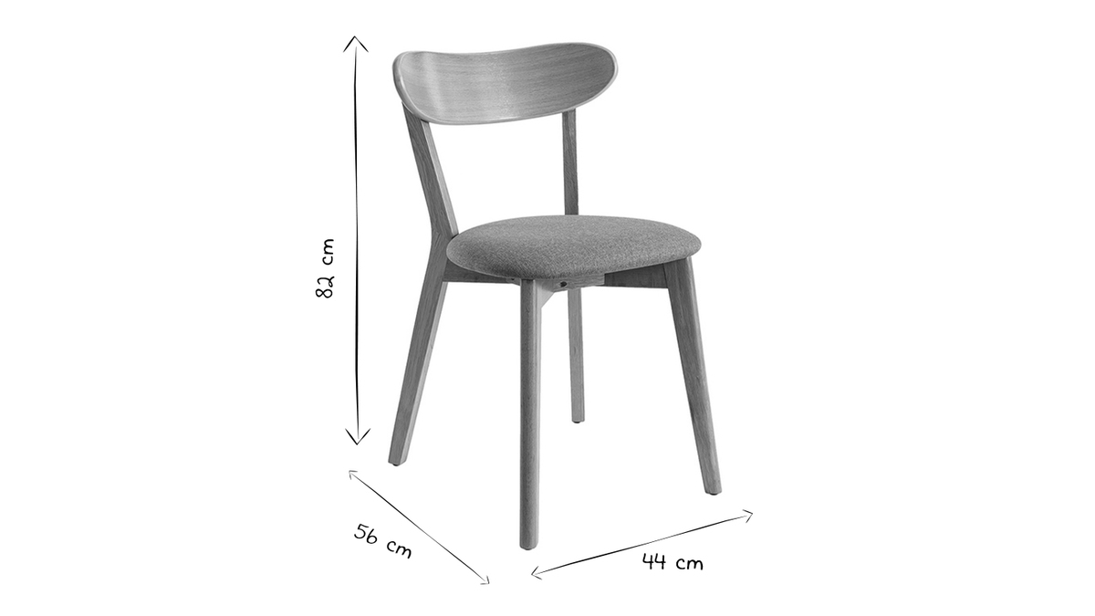 Sillas vintage roble y asiento gris (lote de 2) DOVE