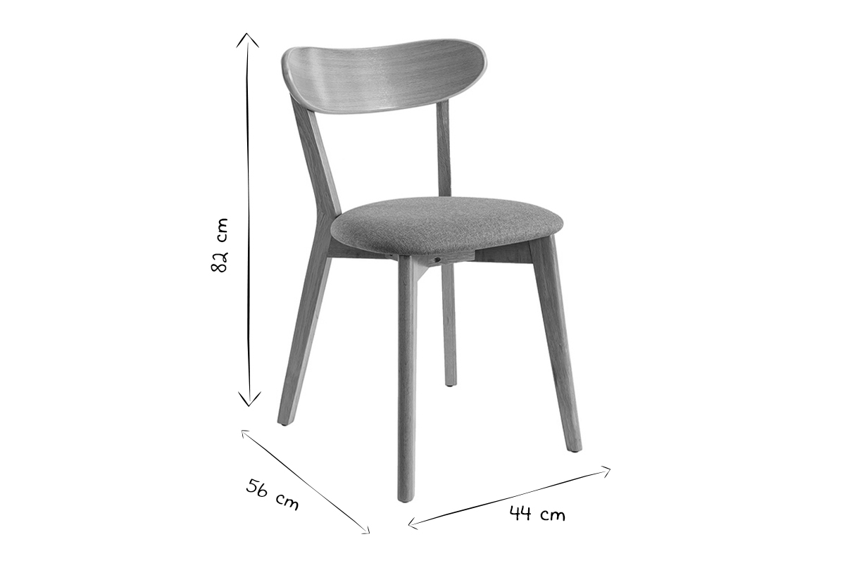 Sillas vintage roble y asiento gris (lote de 2) DOVE