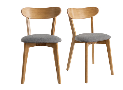 Sillas vintage roble y asiento gris (lote de 2) DOVE