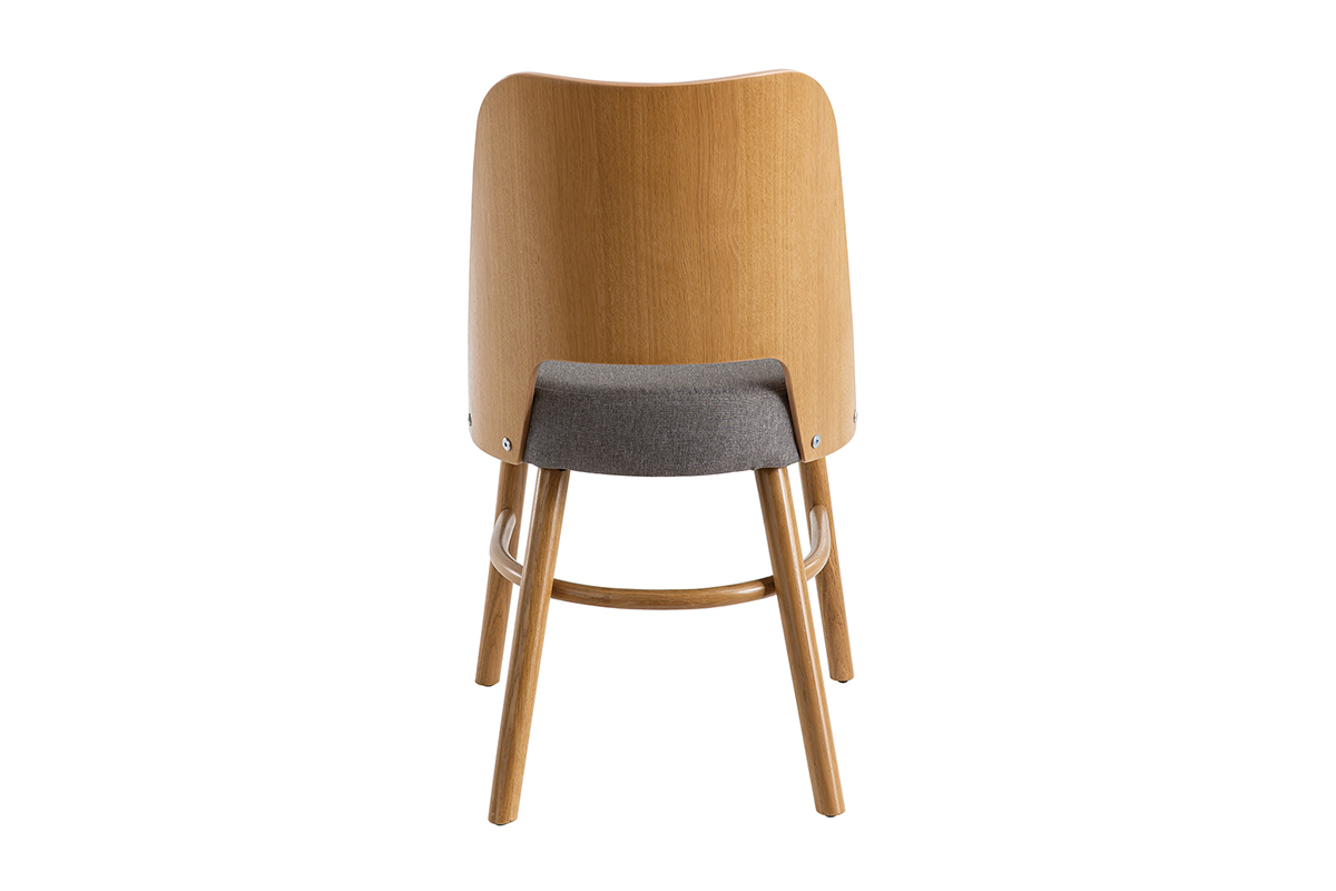 Sillas vintage roble y asiento gris jaspeado (lote de 2) EDITO