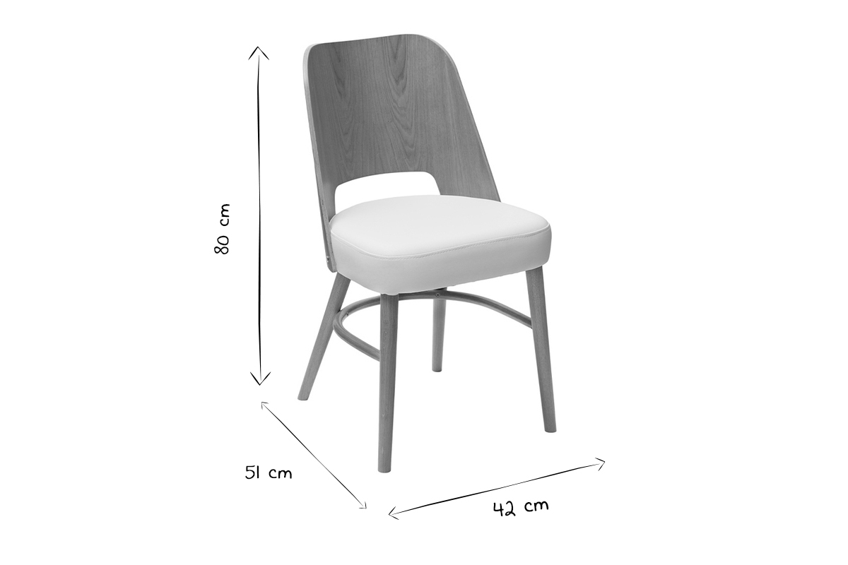 Sillas vintage roble y asiento gris jaspeado (lote de 2) EDITO