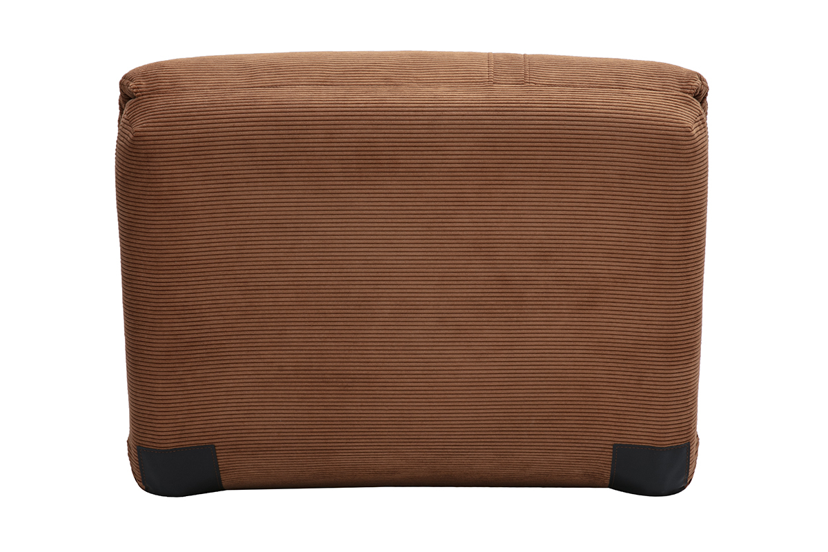 Sillon 1 plaza convertible en terciopelo acanalado color tierra quemada SPENCER