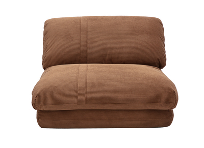 Sillon 1 plaza convertible en terciopelo acanalado color tierra quemada SPENCER